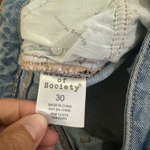 Articles Of Society Light Blue Distressed Jean Shorts - Picture 10 of 11